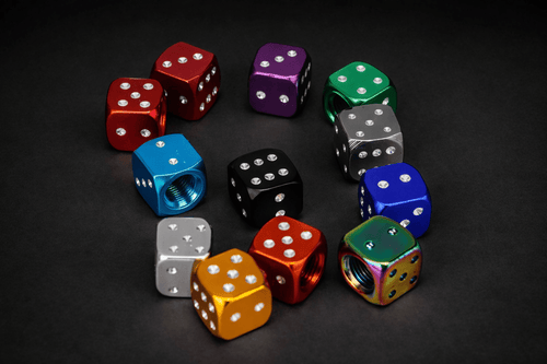 Aluminum Dice Tire Valve Caps - Emperium Parts