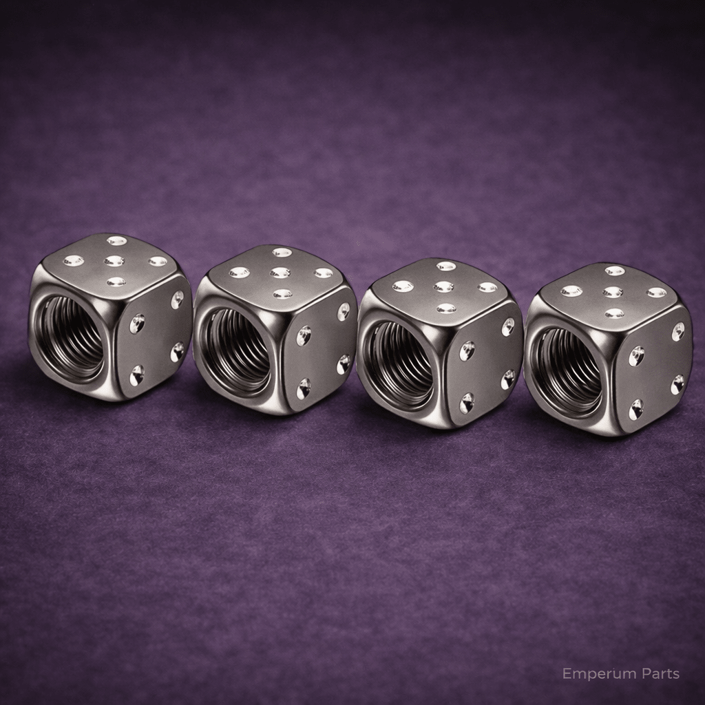Aluminum Dice Tire Valve Caps - Emperium Parts