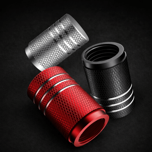 Aluminum Knurling Tire Valve Cap - Emperium Parts