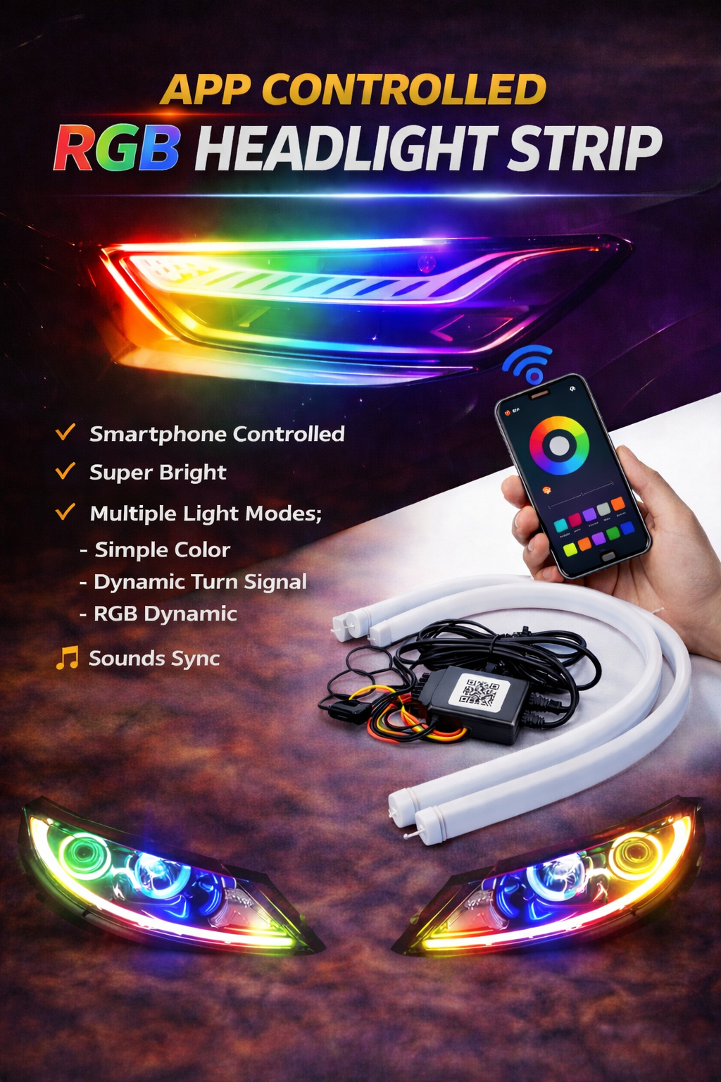 APP Controled RGB Strip LEDS - Emperium Parts
